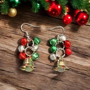 Bells Holiday Festive Dangle Earrings